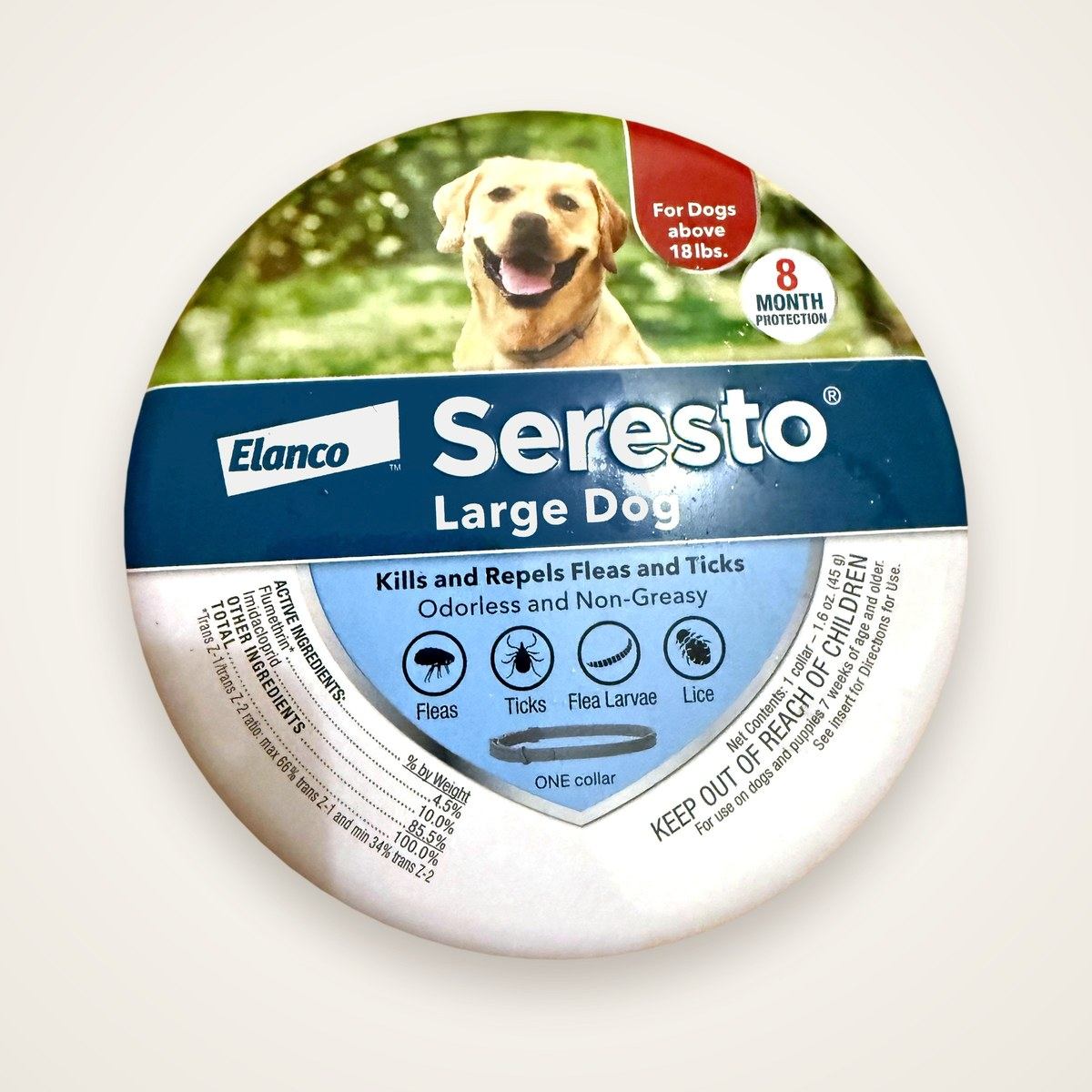 Seresto Large Dog collar tin, for dogs over 18 lb
